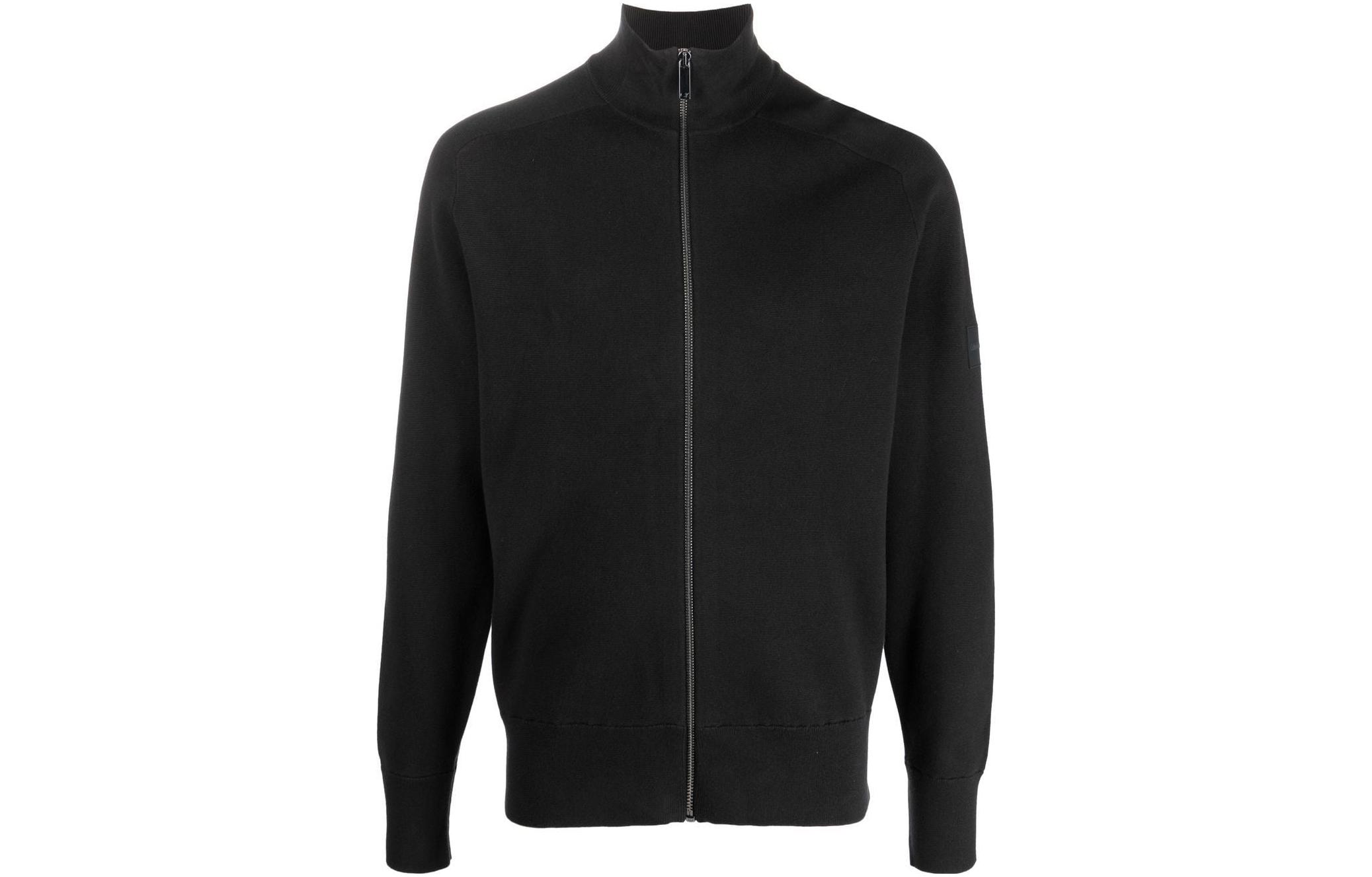 CK/Calvin Klein SS23 Black Solid Color Zip-Up Stand Collar Jacket K10K110712-BEH