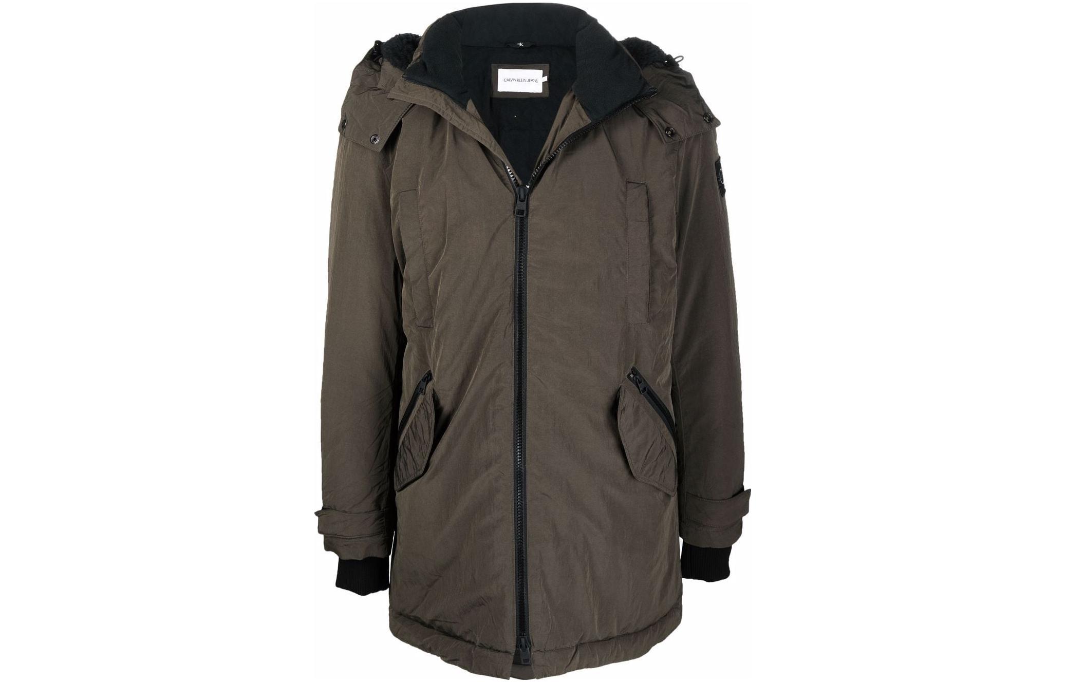 CK/Calvin Klein SS23 Logo Embroidered Hoodie Jacket Olive Green - J30J318651-LBL