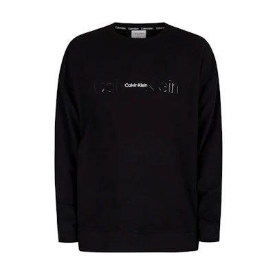 CK/Calvin Klein SS23 Logo Print Crewneck Sweatshirt Black NM2352E
