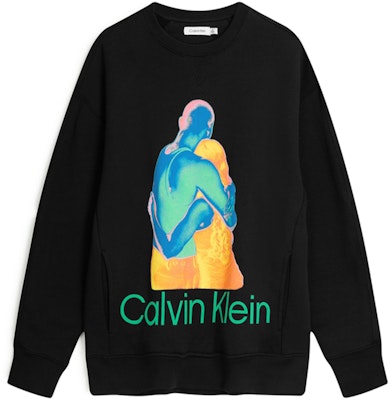 CK/カルバン・クライン ユニセックス パターン クルーネック 長袖 スウェット ブラック 40800STBAE Buy CK/カルバン・クライン ユニセックス パターン クルーネック 長袖 スウェット ブラック 40800STBAE