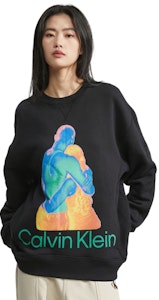 CK/カルバン・クライン ユニセックス パターン クルーネック 長袖 スウェット ブラック 40800STBAE Shop CK/カルバン・クライン ユニセックス パターン クルーネック 長袖 スウェット ブラック 40800STBAE