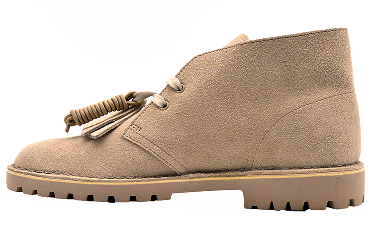 Clarks Desert Rock Suede Leather Short Boots with Lace Charm - Sand Color 261627047