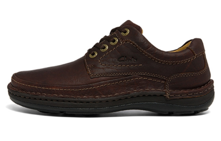 Clarks Leather Low-Top Comfort Platform Shoes Dark Red Brown 203390057