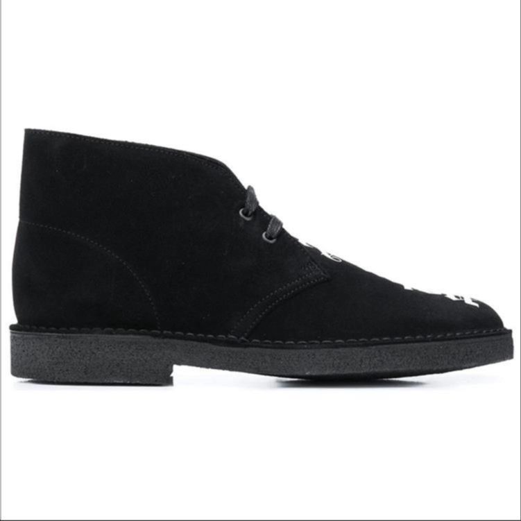 Order Clarks Originals Desert Boot Logo Palm Angels Hitam Putih PMIA050E20LEA0021001