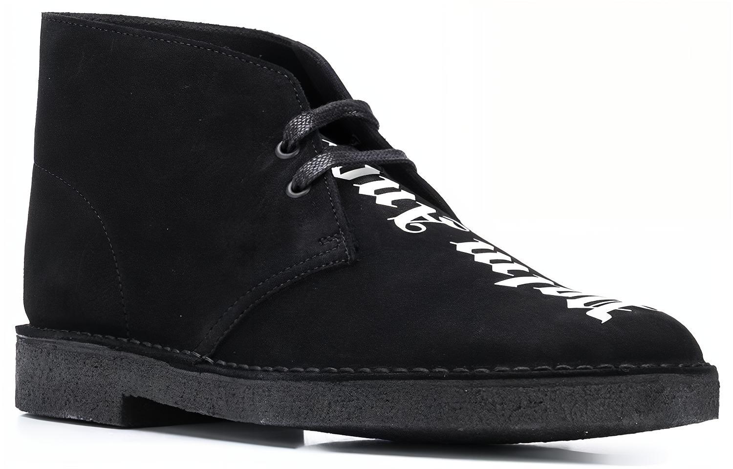 Lookbook Clarks Originals Desert Boot Logo Palm Angels Hitam Putih PMIA050E20LEA0021001