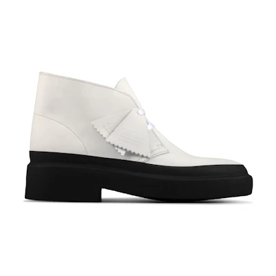 Clarks Originals Desert Galosh White Leather
