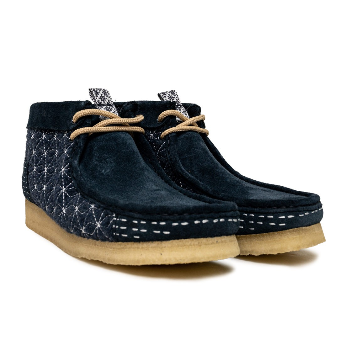 Order Clarks Originals Wallabee Boot Navy Sashiko Lelaki 26169152