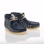 Order Clarks Wallabee Boot Bordir Jepang Warna Biru Polos CLM69152R