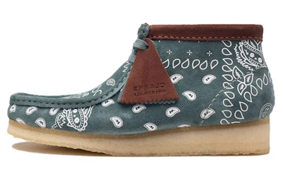 Clarks Wallabee Boots 'Green Paisley'