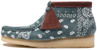 Clarks Wallabee Boots 'Green Paisley' 26168803 Clarks Wallabee Boots 'Green Paisley' 26168803