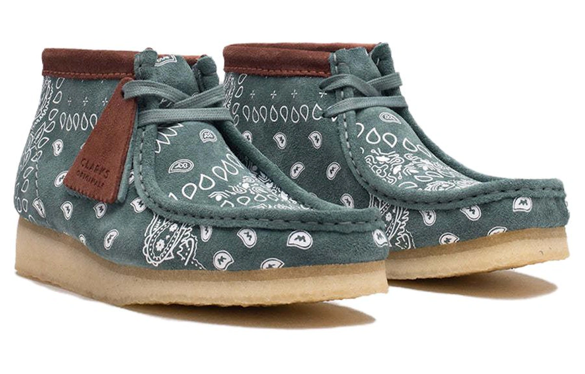 Clarks Wallabee Boots 'Green Paisley'
