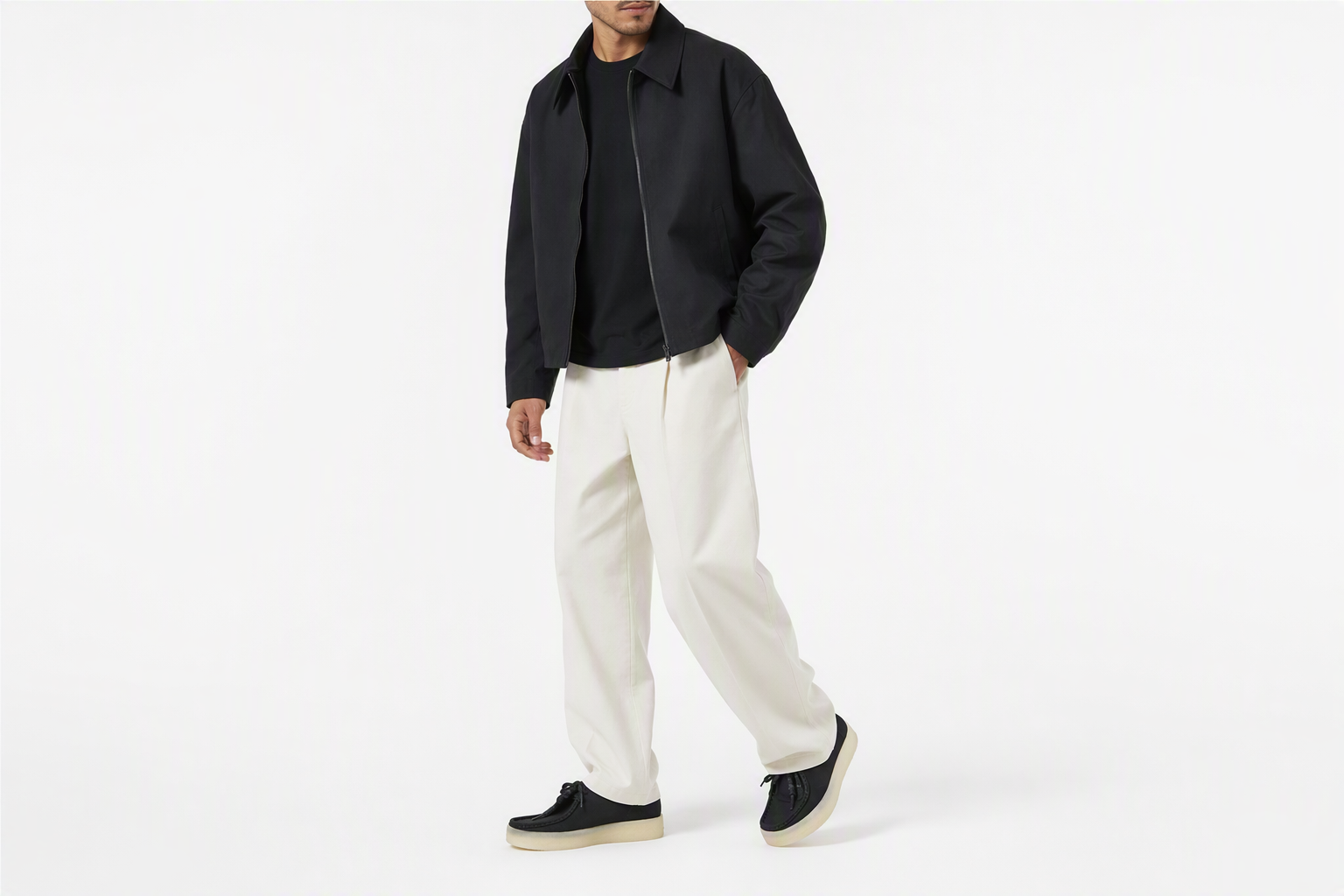 Order Clarks Wallabee Cup 黑色磨砂皮鞋 261581447