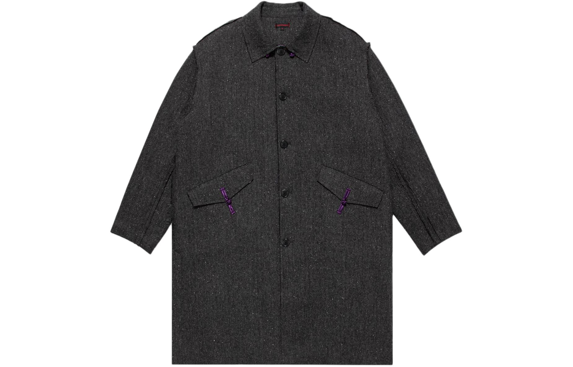 Order CLOT 黑色純色扣式翻領夾克 CLJK23F40004