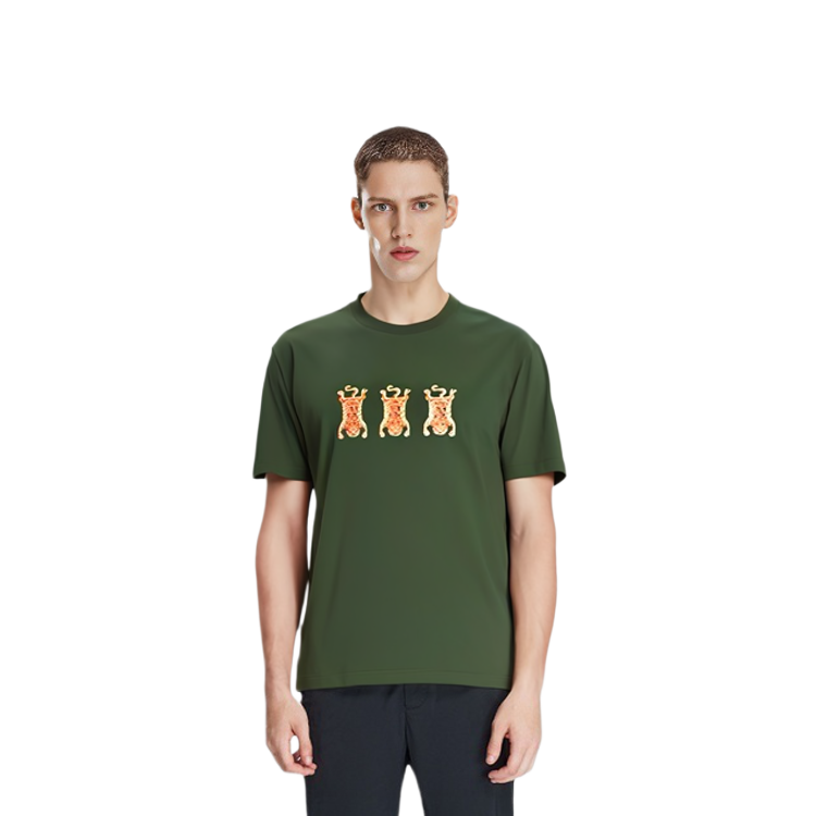 Shop CLOT 순면 라운드넥 반팔 티셔츠 CZ0001