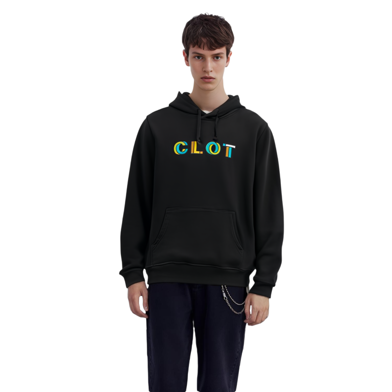 Purchase CLOT 祖脈標誌印花連帽衫黑色 寬鬆版型 CLHD23F30005