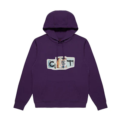 CLOT Ancestral Ties Oversized Purple Pullover Hoodie Long Sleeve Sweatshirt CLHD23F30009