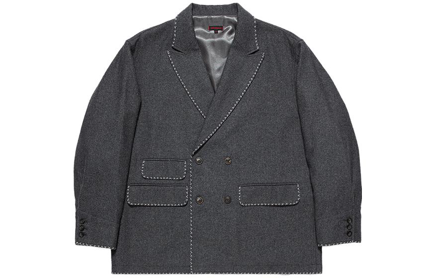 CLOT Button-Up Collar Long-Sleeve Jacket Deep Gray CLJK23F40006