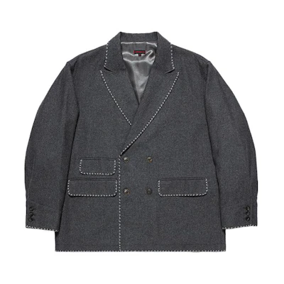 CLOT Button-Up Collar Long-Sleeve Jacket Deep Gray CLJK23F40006