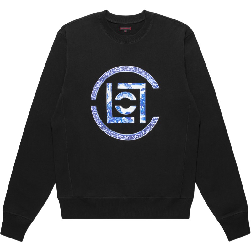 CLOT C-Culture Blue Porcelain Logo Print Crewneck Long Sleeve Sweatshirt CLSS22FTM301