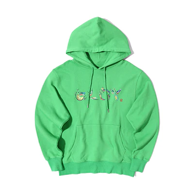CLOT C-Culture Colorful Print Green Oversized Long Sleeve Sweatshirt Men CLHD19FTM304-GN