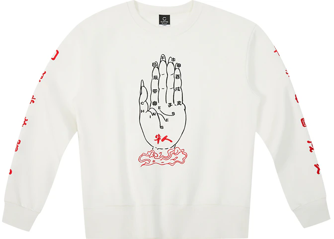 clot-clottee-chinese-series-palm-print-crewneck-sweatshirt-white-cthd-20-fcn-308-wh
