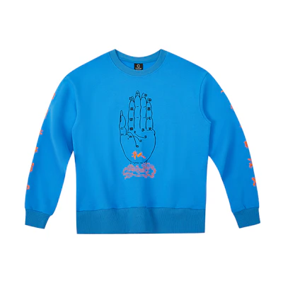 CLOT CLOTTEE Chinese Series Palm Print Pullover Sweatshirt Blue Mens CTHD20FCN308-BL