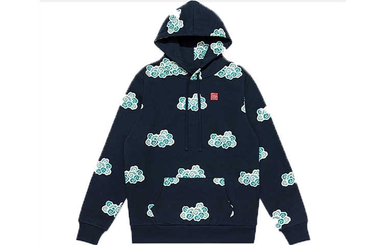 CLOT Cloud Pattern Pullover Hoodie Unisex Navy Blue CTHD21AU3003-NY