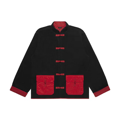 CLOT Colorblock Chinese Frog Button Jacket Black Fashion Outerwear. CLJK22FTM401