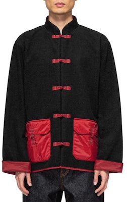 CLOT拼色中式盤扣外套 黑色 時尚外套 CLJK22FTM401 Shop CLOT拼色中式盤扣外套 黑色 時尚外套 CLJK22FTM401