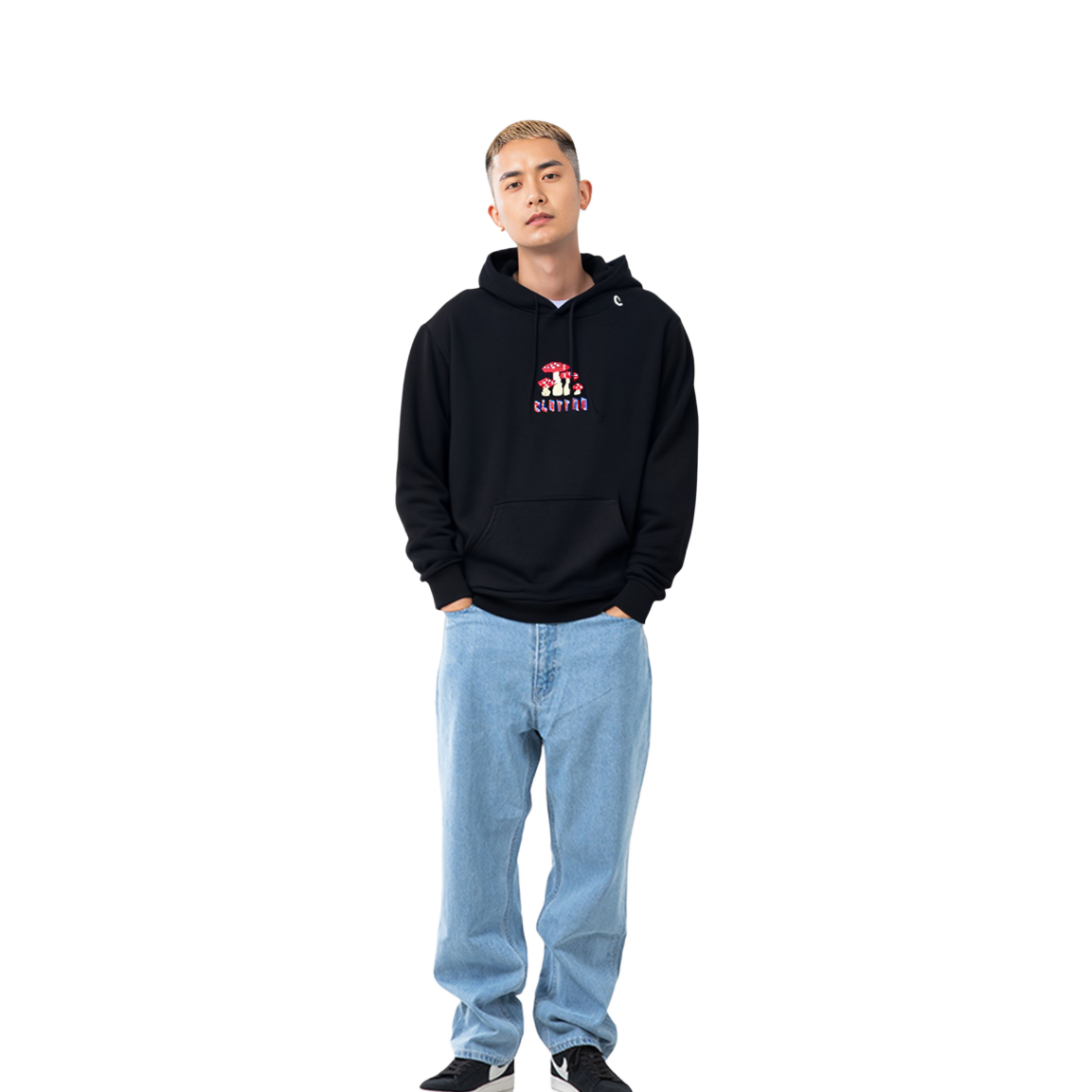 Cheap CLOT数字宇宙系列刺绣蘑菇字母连帽衫 CTHD22FW3010