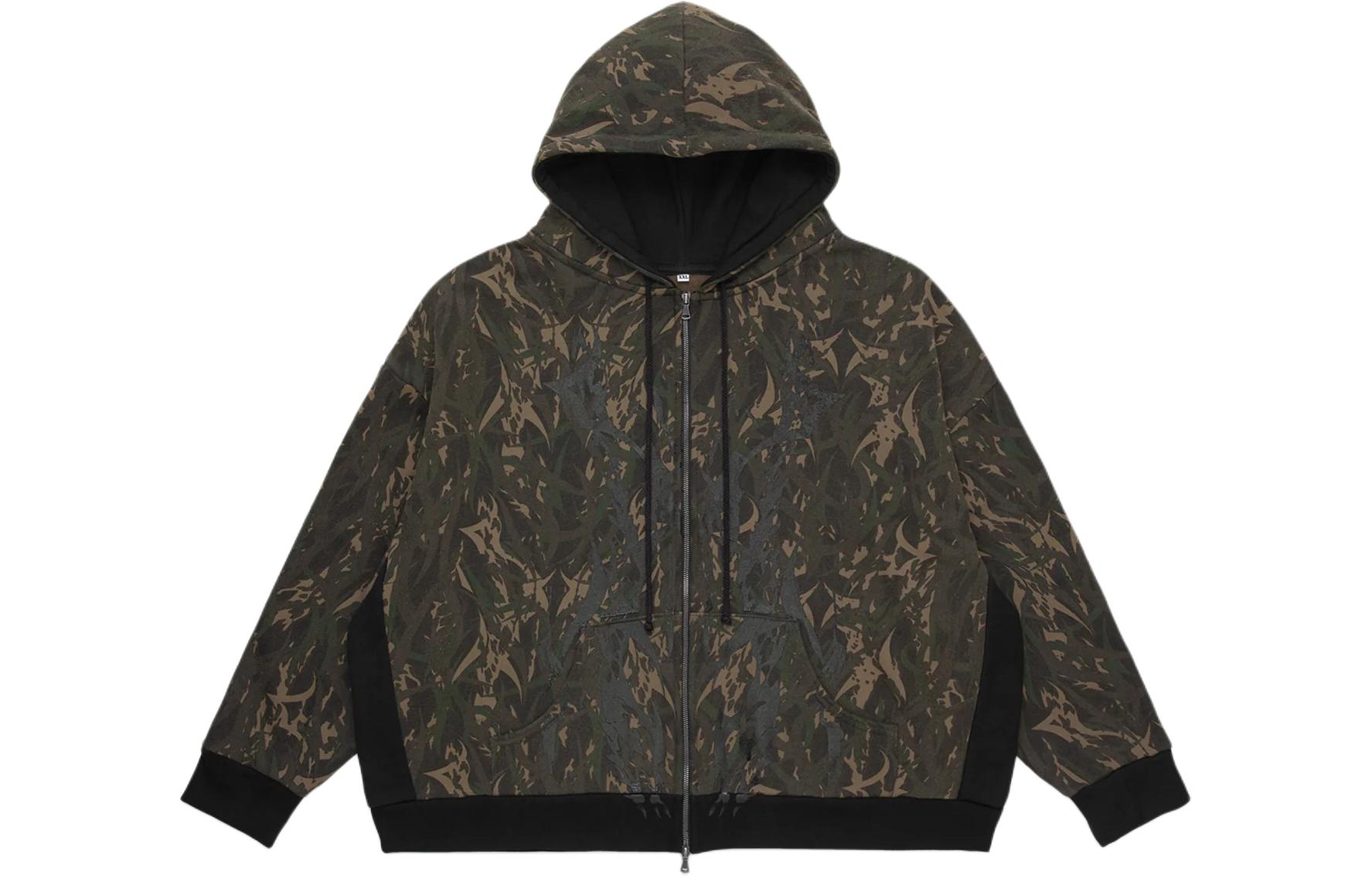 CLOT Floral Patchwork Zip-Up Hoodie Jacket Black Mens CLHD24S02001BK