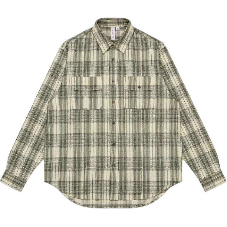 CLOT FW24 Life is a Drama Jacquard Button-Up Long Sleeve Shirt Olive Unisex CLSH24F20003