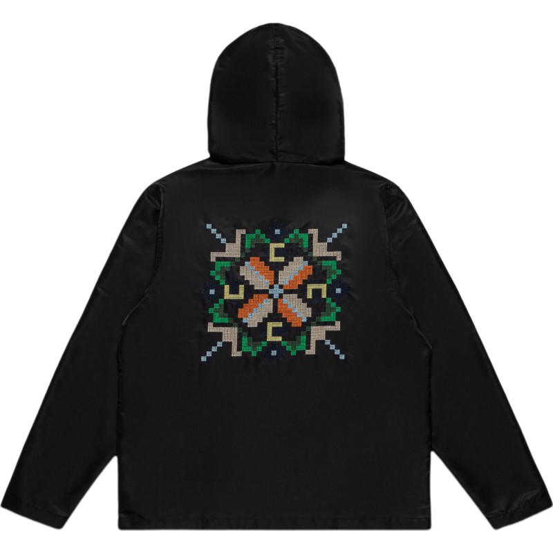 CLOT Graphic Print Half-Zip Hoodie Jacket Unisex Black CTJK22FW4001