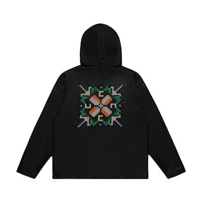 CLOT Graphic Print Half-Zip Hoodie Jacket Unisex Black CTJK22FW4001