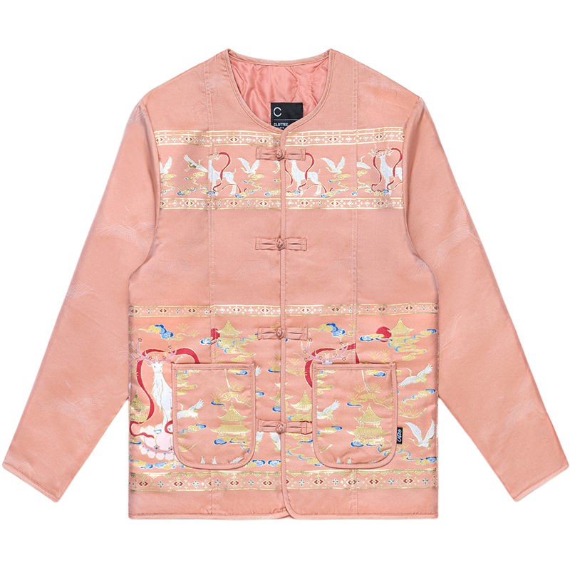 CLOT Mandarin Collar Button V-Neck Jacket Unisex CTJK21AU4005