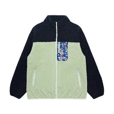 CLOT Patchwork Fleece Embroidered Zipper Jacket Unisex CTJK21WT4005