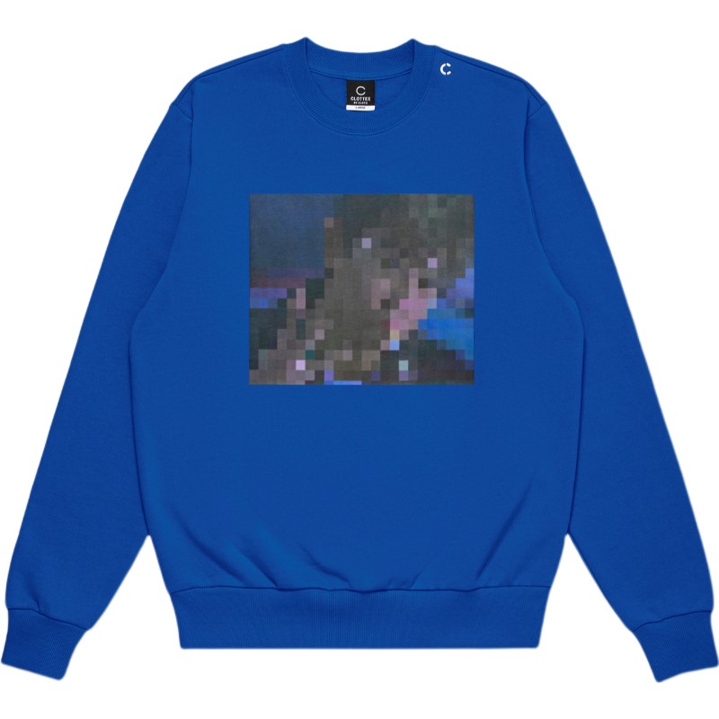 CLOT Pixel Photo Print Long Sleeve Sweatshirt Unisex Blue CTSS22FW3015