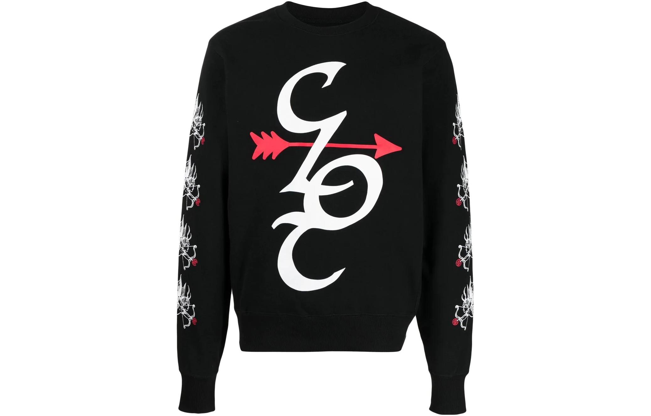 CLOT SS23 Arrow Logo Print Crewneck Pullover Sweatshirt Black CLSS22F30004BLACK