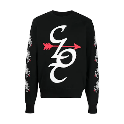 CLOT SS23 Arrow Logo Print Crewneck Pullover Sweatshirt Black CLSS22F30004BLACK