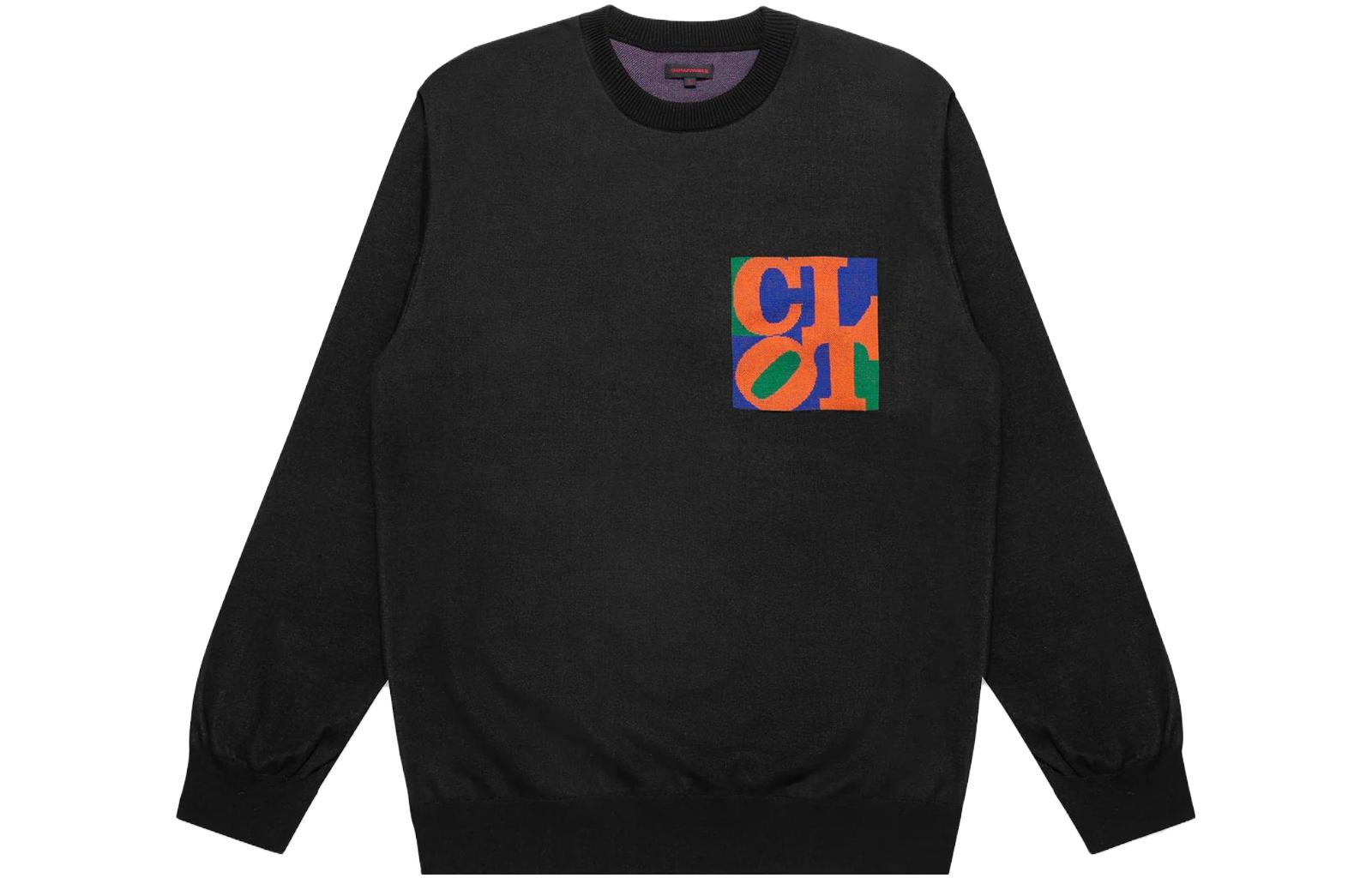 CLOT SS23 From Dusk Till Dawn Pullover Crewneck Sweatshirt Logo Print CLKN23S70001-BK