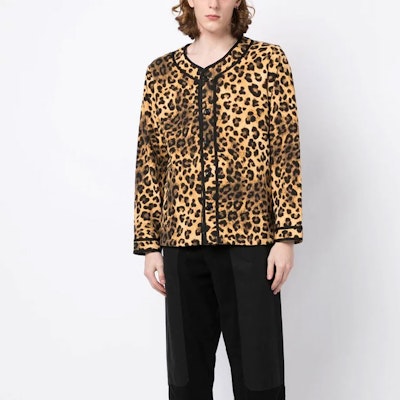 CLOT SS23 레오파드 싱글 브레스트 재킷 브라운 남성 아우터웨어. CLSH22F20008 Lookbook CLOT SS23 레오파드 싱글 브레스트 재킷 브라운 남성 아우터웨어. CLSH22F20008