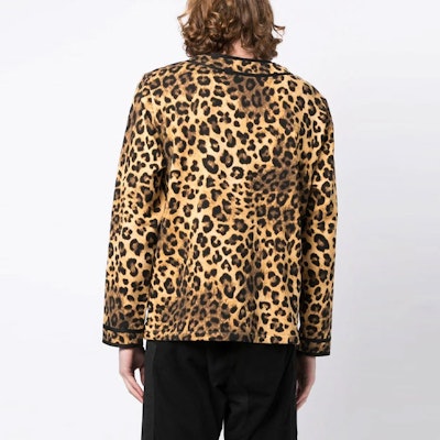 CLOT SS23 레오파드 싱글 브레스트 재킷 브라운 남성 아우터웨어. CLSH22F20008 Shop CLOT SS23 레오파드 싱글 브레스트 재킷 브라운 남성 아우터웨어. CLSH22F20008