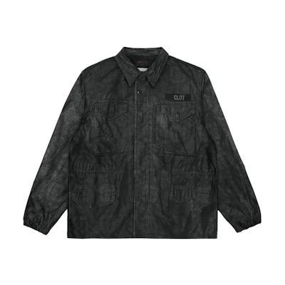 CLOT SS24 All-Over Print Multi-Pocket Black Long Sleeve Jacket Unisex CLJK24S40020BL