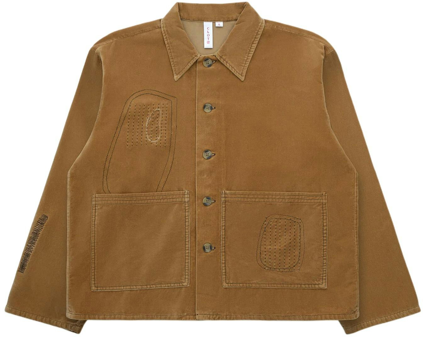 clot-ss-24-brown-embroidered-button-up-collared-jacket-unisex-cljk-24-s40008