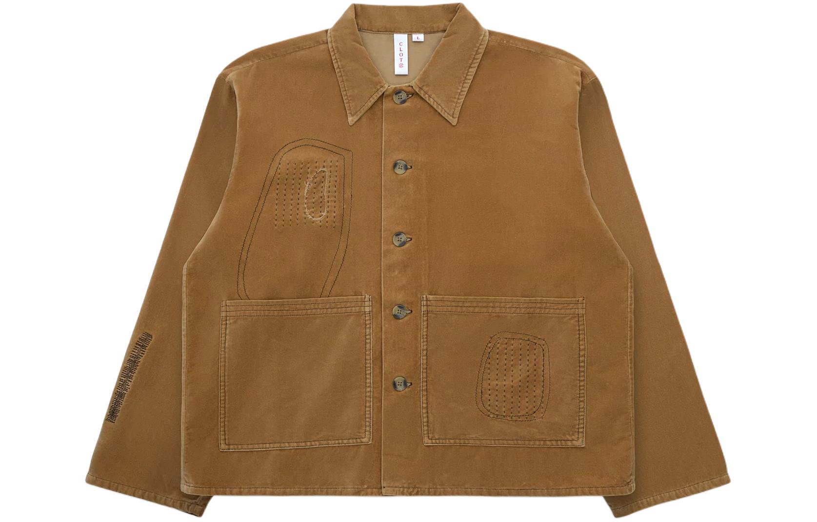 Order CLOT SS24 ブラウン刺繍入りボタンアップ襟付きジャケット ユニセックス CLJK24S40008