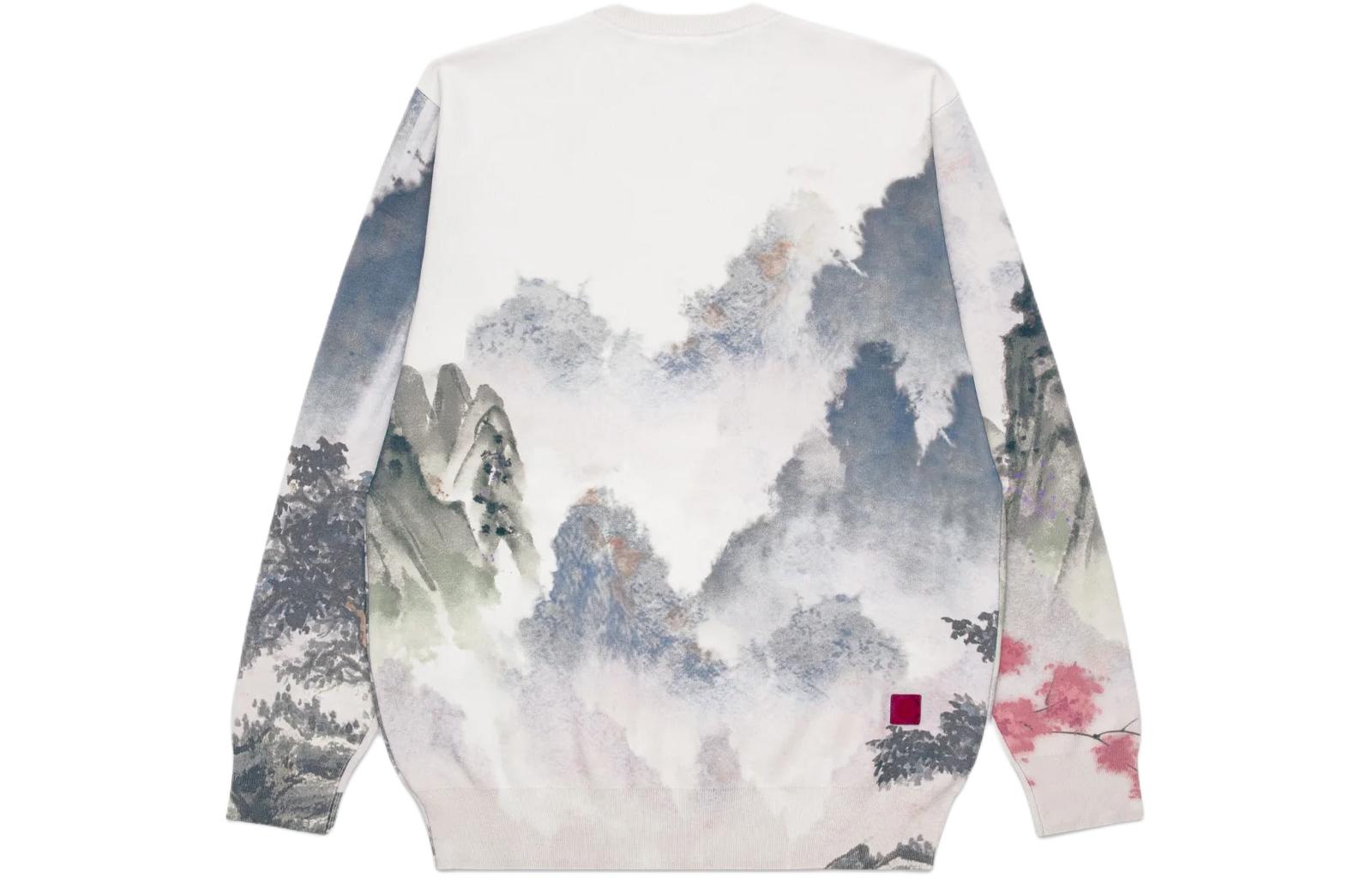 Lookbook CLOT SS24 잉크 프린트 크루넥 풀오버 긴팔 맨투맨 유니섹스 화이트. CLKN24S70005