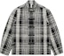 Order CLOT SS24 만다린 칼라 체크 버튼 자켓 유니섹스 블랙 CLSH24S20010