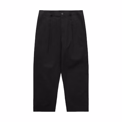 CLOT SS24 Pleated Straight-Leg Mid-Rise Casual Pants Unisex Black CLPT24S50001