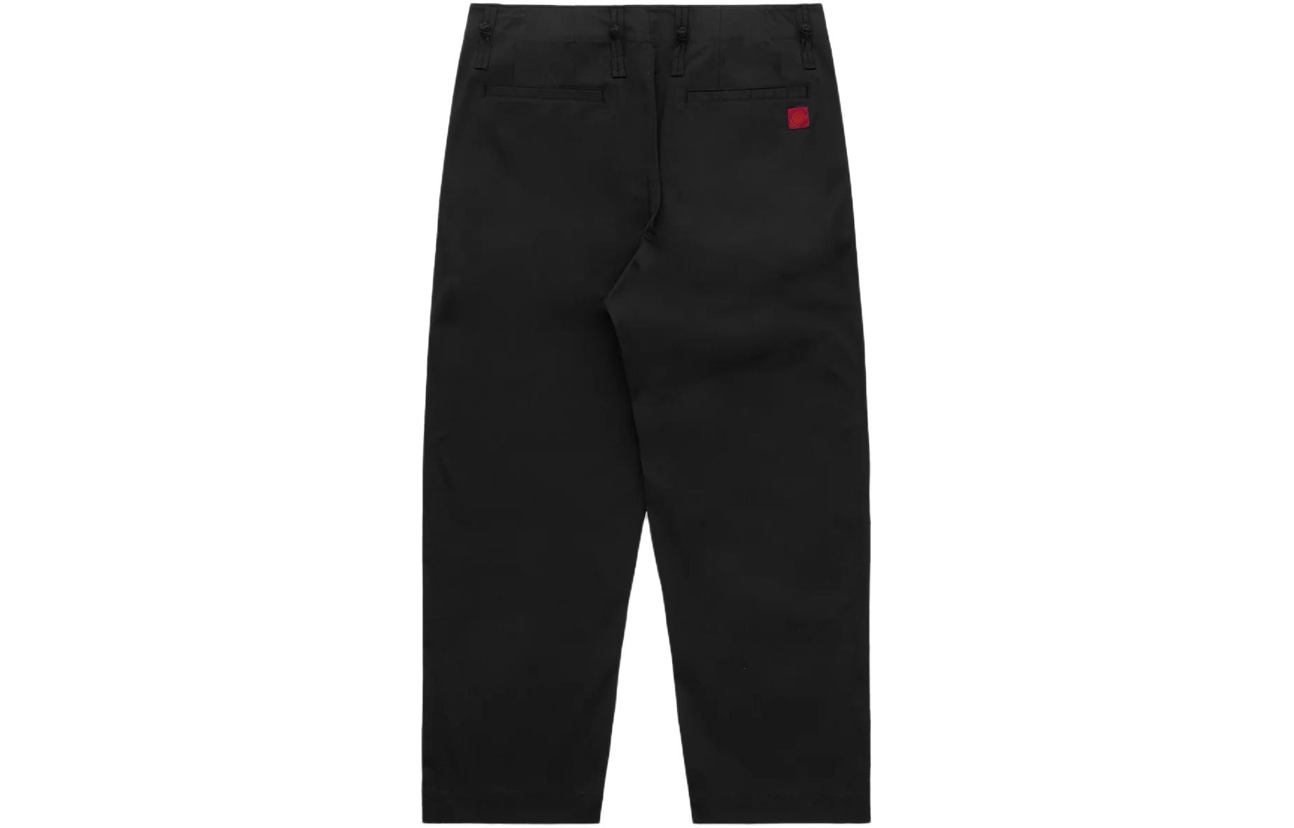 Lookbook CLOT SS24 주름 스트레이트 레그 미드라이즈 캐주얼 팬츠 유니섹스 블랙 CLPT24S50001