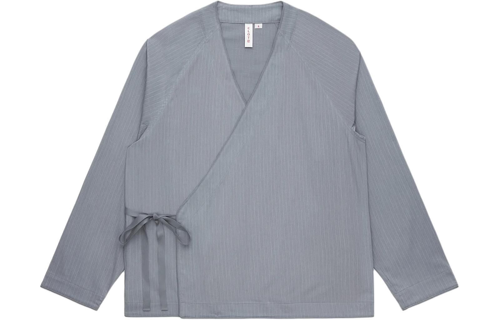 Shop CLOT SS24 條紋V領和服風長袖外套 休閒男女款 CLJK24S40001